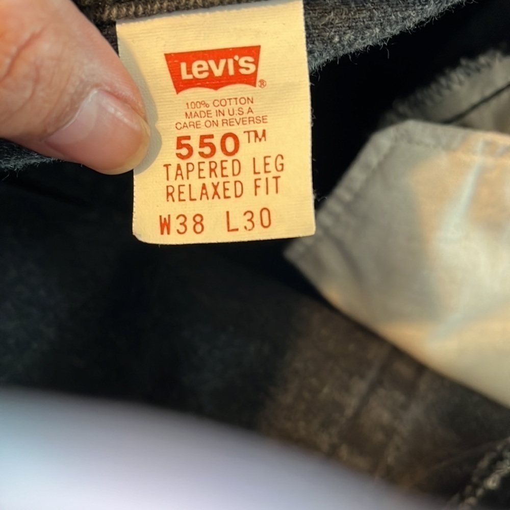 levis 550 made in usa 38x30 black relaxed fit tapered dst Jeans.  Great con. - Picture 6 of 7